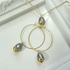 ハンドメイドピアス＆ネックレスset❤のサムネイル