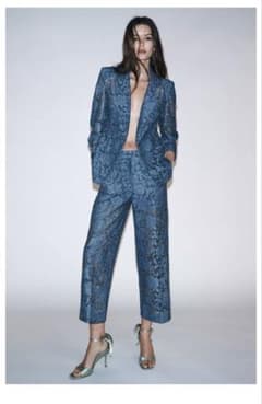ZARA レースジャケット 青のサムネイル