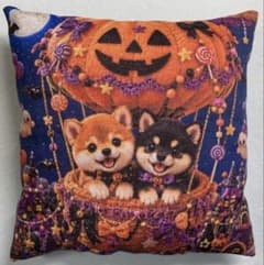 ハロウィン パネル生地わんちゃん　ミニクッション ハンドメイド