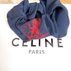 CELINE ネイビー ロゴ シュシュ - メルカリ