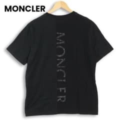 【超希少✨】モンクレール 背面ビッグロゴ ワンポイントラバーロゴ Tシャツ 黒S 超希少✨】モンクレール 背面ビッグロゴ ワンポイントラバーロゴ T