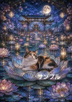 一作限り】月夜の蓮に憩う三毛猫 A509 - メルカリ
