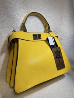 新品・未使用】イエロー レザー トートバッグ モードフルーレ - メルカリ