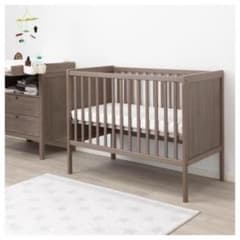 【お譲り先決定しました！】IKEA ベビーベッド sundvik グレーブラウン ディズニー メリー にゃら様専用 ikea sundvik ベビーベッド グレーブラウン - メルカリ