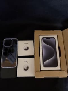 iPhone 15 Pro 256GB ブルーチタニウムとAirTagとカバー - メルカリ