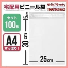 宅配ビニール袋 A4 100枚 テープ付き 梱包資材 封筒 ネコポス 宅急便