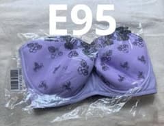 ブラジャー パープル ブラック 刺繍 E95のサムネイル