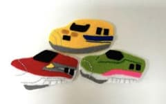 ハンドメイド　フェルトワッペン　新幹線セットのサムネイル