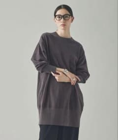 美品】curensology ニットベロアチュニック／ グレー - メルカリ