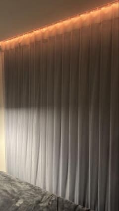 Yoolax 自動バーチカルブラインド ライトグレー長さ260cm×幅200cm