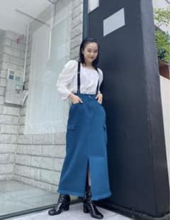 Kastane ソフトツイルサス付きスリットスカート/サスペンダーのサムネイル