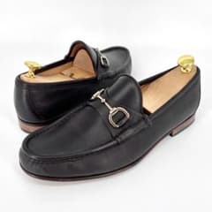 GUCCI グッチ ホースビットローファー 7 ダークブラウン レザーソール