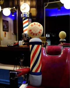 新品 高さ70cm バーバーポールクッション BARBER サインポール 床屋のサムネイル