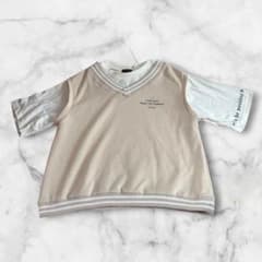 ベスト+Tシャツの重ね着風TOPS 150cmのサムネイル