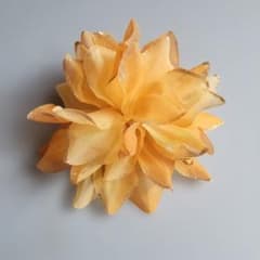 フラワー コサージュ オレンジ 浴衣 着物 キッズ レアアレンジ ボリュームありのサムネイル