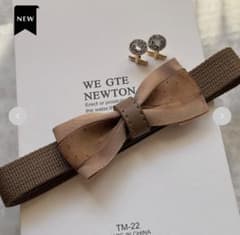 【美品】蝶ネクタイ・カフス　結婚式　新郎　ブラウン　sassy.のサムネイル