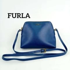 FURLA フルラ レザー ショルダーバッグ ブルー 青 ポシェット　革のサムネイル