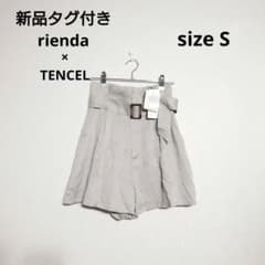 rienda×TENCEL テンセルハイウエストショートパンツ ベルト付き
