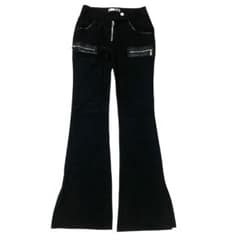 ozzon ストレッチ　フレアパンツ　y2k チャイナ　和　平成 ozzon ストレッチ フレアパンツ y2k チャイナ 和 平成 - メルカリ