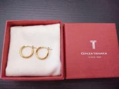 GINZA TANAKA フープピアス ゴールド 両耳用　15mm 18k GINZA TANAKA フープピアス ゴールド 両耳用 15mm 18k - メルカリ