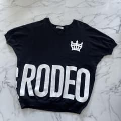 値下RODEOCROWNSロゴロゴサマーニットトップスのサムネイル