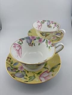 WEDGWOOD バタフライブルーム イエロー カップ＆ソーサー 2客セットのサムネイル
