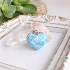 一点物】ラリマー ハート ペンダント ネックレス 天然石 小ぶり | Mercari