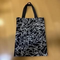 【非売品】LACOSTE ラコステ トートバッグ ワニロゴ総柄 ブラックのサムネイル