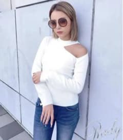 Rady ニット ワンショルダー トップス 白のサムネイル