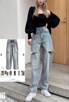 GRL グレイル cu420 スリットデニムワイドパンツのサムネイル