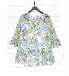 極美品 銀座マギー チュニック ブラウス リバティ 花柄 草木 11号