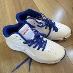 23cm asics バスケットボールシューズ ホワイト/ブルー - メルカリ