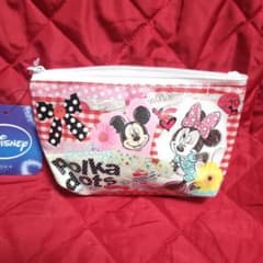 新品未使用 Disney ミニーマウス ポーチ ポルカドット タグ付きのサムネイル