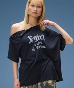 X-girl ラインストーン ロゴ ワンショル Tシャツのサムネイル