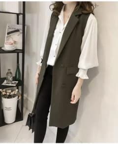 1点限り☆ 今期イチオシ☆レディースロングジレ ベスト トップスのサムネイル