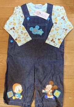 ☆新品☆ディズニー☆ミッキー☆ドナルド☆長袖Tシャツ&オーバーオール☆95㌢☆のサムネイル
