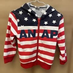 値下げ！ANAP Kids 星条旗柄 ジップアップパーカー 100のサムネイル