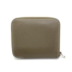 エルメス アザップコンパクトシルクイン エトゥープ シルバー金具 財布 