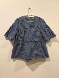 GAP ストライプ フレアスリーブ ティアードトップス XSのサムネイル
