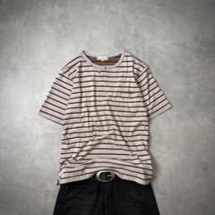 00s アーカイブ キーネックマルチボーダーTシャツ グランジc-boy Y2K