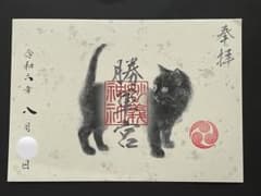 駒込　妙義神社　勝軍宮　8月限定　黒猫　見開き　御朱印　勝運 ○駒込 妙義神社 勝軍宮 8月限定 黒猫 見開き 御朱印 勝運 - メルカリ