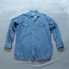 HARTFORD 古着 A0450 デニムシャツ L 青 ダブルポケット