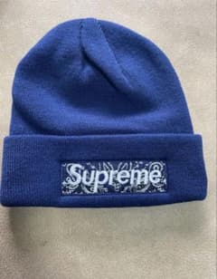 Supreme New Era ニット帽 ビーニー ネイビーのサムネイル