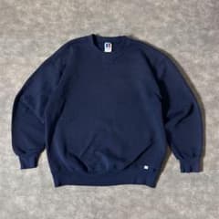 .*様 USA製　90s　無地スウェット　ラッセルアスレチック　前V 古着　ネイ 90s USA製 ラッセルアスレチック スウェット XL ネイビー 無地 前V