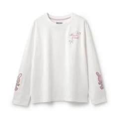 mezzo piano ベリエちゃん 長袖Tシャツ ホワイト