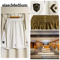 CONVERSE ★¨̮バスケットボールパンツ ホワイト ゴールド メンズMのサムネイル