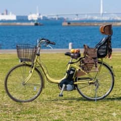 【大阪手渡】希少イエロー！ブリヂストン電動自転車/子乗せ/整備済/大容量バッテリ 大阪手渡】希少イエロー！ブリヂストン電動自転車/子乗せ/整備済/大