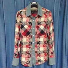 値下げ AYUITE花柄チェックシャツのサムネイル