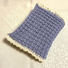 ハンドメイド ワッフル編みブックカバー