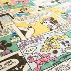 再入荷！ミッキーマウス ビンテージ調 マルチコミックプリント生地1.5mのサムネイル